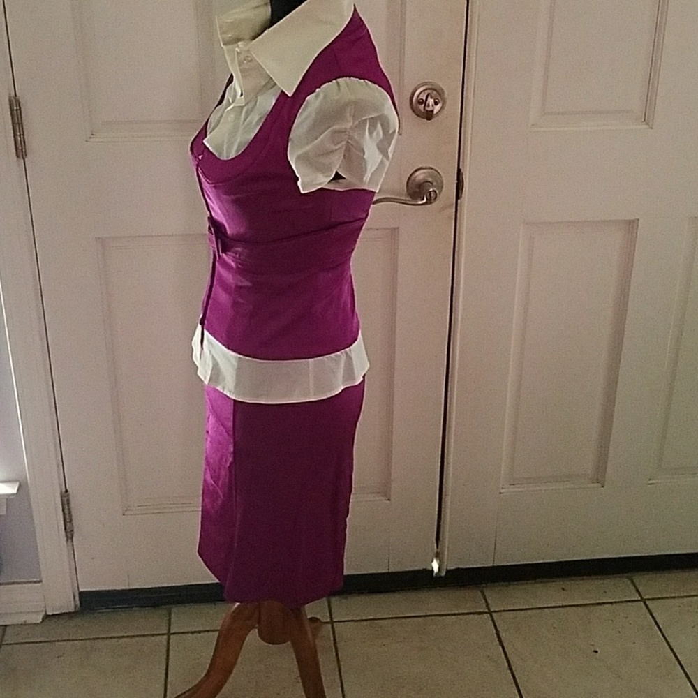 Belted Corset hook Silk Bebe Skirt Set - Picture 3 of 8